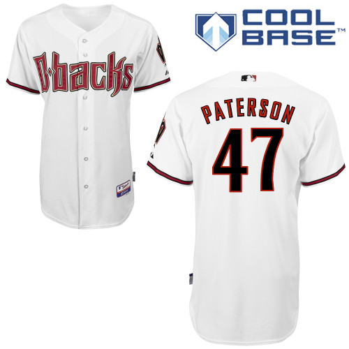 Joe Paterson #47 MLB Jersey-Arizona Diamondbacks Men's Authentic Home White Cool Base Baseball Jersey